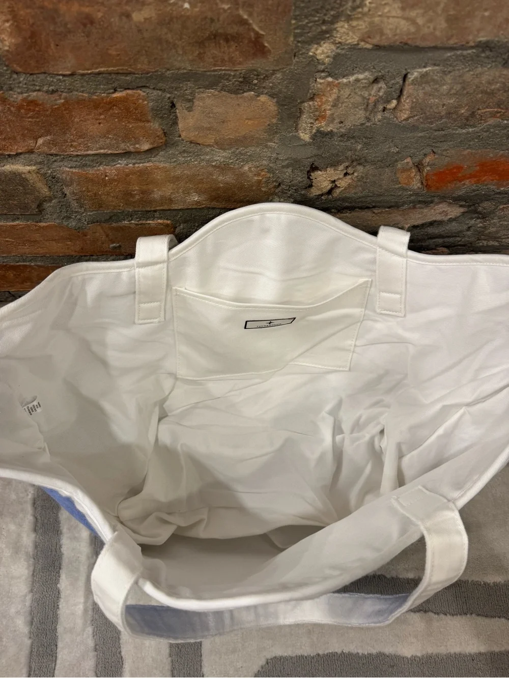 Tuckernuck Cornflower and White Terrycloth August Tote